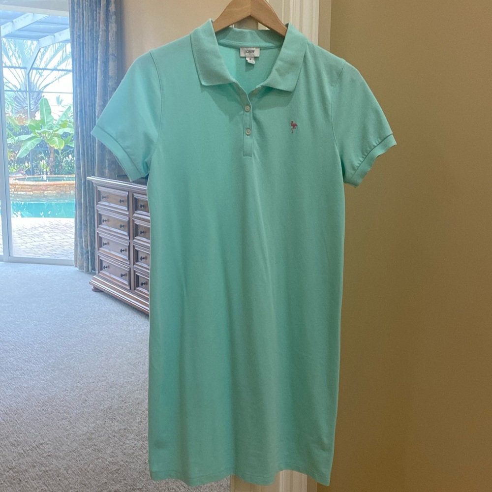 J.Crew mint green, short sleeve polo dress, size small, excellent condition
